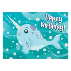 Narwhal Foil Birthday Card