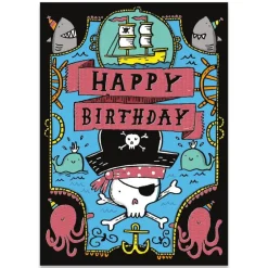 Neon Birthday Card Pirate