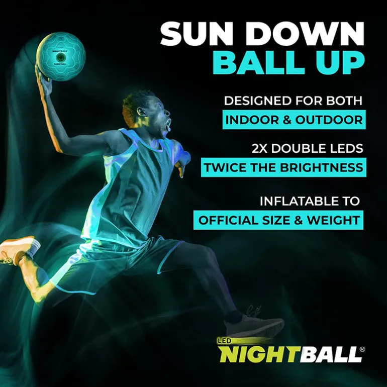 Nightball Glow in the Dark Light Up Basketball Teal