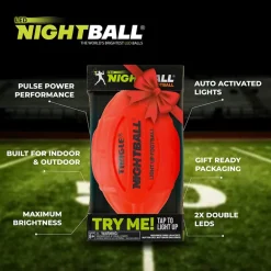Nightball Glow in the Dark Light Up Football Red