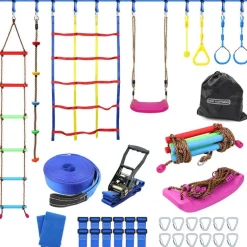 Ninja Warrior Obstacle Course with 8 accessories