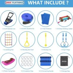 Ninja Warrior Obstacle Course with 8 accessories