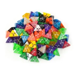 100+ Pack of Random D4 Polyhedral Dice in Multiple Colors