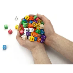 100+ Pack of Random D6 Polyhedral Dice in Multiple Colors