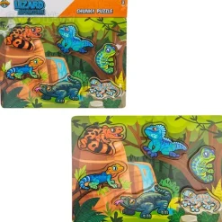 6 Piece Chunky Lizard Theme Wooden Puzzle