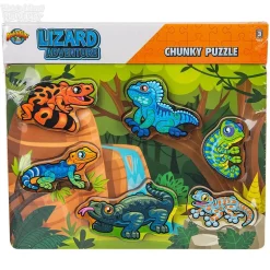 6 Piece Chunky Lizard Theme Wooden Puzzle