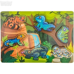 6 Piece Chunky Lizard Theme Wooden Puzzle