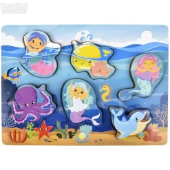 6 Piece Chunky Mermaid Wooden Puzzle