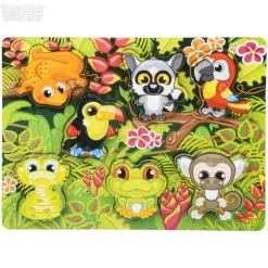 7 Piece Chunky Rainforest Wooden Puzzle