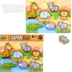 7 Piece Chunky Safari Toon Wooden Puzzle