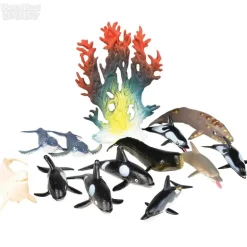 12 Piece Dolphin And Whale Mesh Bag Play Set