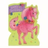 Pink Pony Glitter Birthday Card