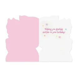 Pink Pony Glitter Birthday Card