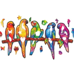 Playful Parrots Wooden Puzzle