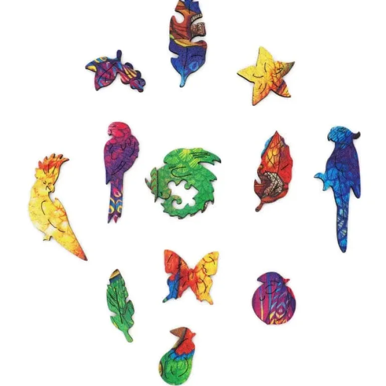 Playful Parrots Wooden Puzzle