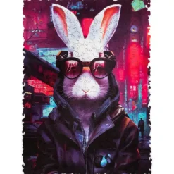Pop-Art - Cyber Rabbit Wooden Puzzle - 250 Pieces