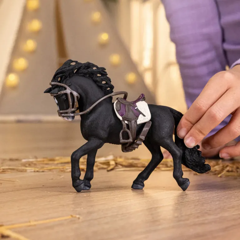 Pura Raza Espanola Stallion with Saddle and Bridle