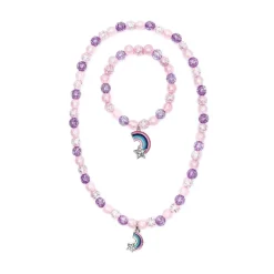Purple Rainbow Necklace and Bracelet Set