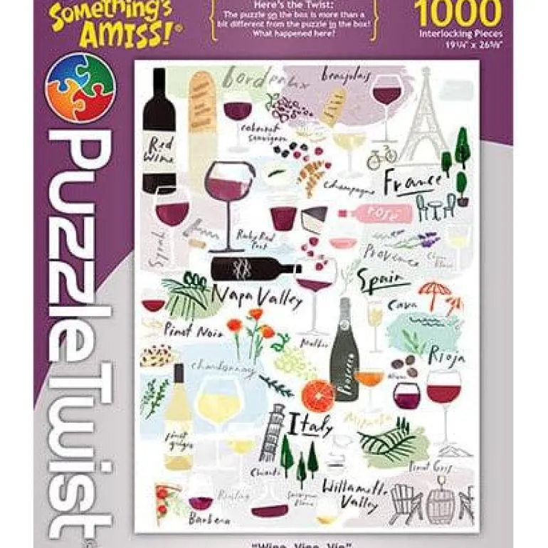 Puzzle Twist - Wine, Vino, Vin- 1,000 Piece Puzzle