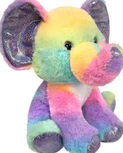 10.5" Rainbow Sherbet Sitting Elephant
