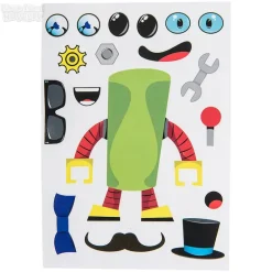 Robot Character Sticker Set - 12 Pieces