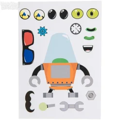 Robot Character Sticker Set - 12 Pieces