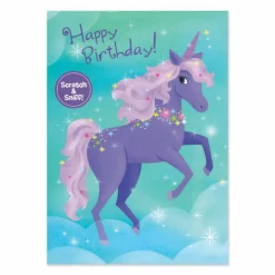 Scratch & Sniff Birthday Card - Grape Unicorn