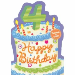 Scratch & Sniff Birthday Card - Age 4 Vanilla Cake