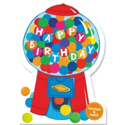 Scratch & Sniff Birthday Card - Bubble Gum Machine
