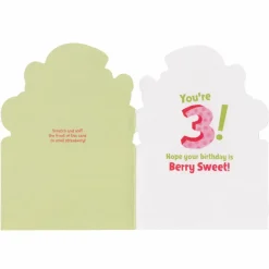 Scratch & Sniff Birthday Card - Age 3 Strawberry