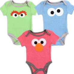 SESAME STREET Boys Newborn 3-Pack Creepers