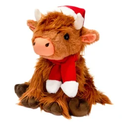 11” Sitting Highland Cow Holiday Plush
