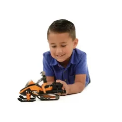 Snowmobile with Driver and Accessories