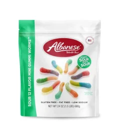 Sour 12 Flavor Mini Gummi Worms 24 oz Share Size Bag