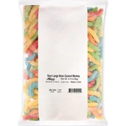 Sour Large Neon Gummi Worms 4.5 lb. Bag