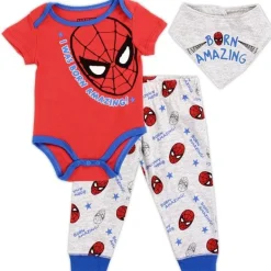 SPIDER-MAN Boys Newborn 3PC Bib Set
