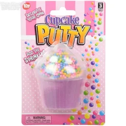 3.25" Sprinkle Cupcake Putty Assorted Colors