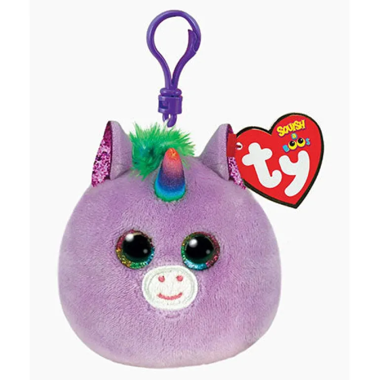 Squish A Boo - Rosette the Purple Unicorn - 5" Clip