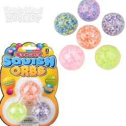 1.6" Squish Sticky Beaded Orbs 3 Pack