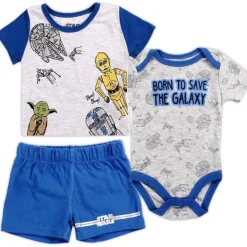 STAR WARS Boys Newborn 3PC Short Set