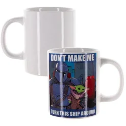 Star Wars The Mandalorian Grogu "Don't Make Me" Meme 16 oz. Ceramic Mug
