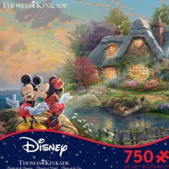 Thomas Kinkade Disney - Mickey & Minnie: Sweetheart Cove - 750 Piece Puzzle
