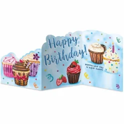 Tri Fold Birthday Card - Cupcake