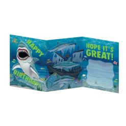 Tri Fold Birthday Card - Realistic Shark