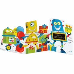 Tri Fold Birthday Card - Robots