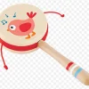 Twittering Bird Drum Shaped Rattle