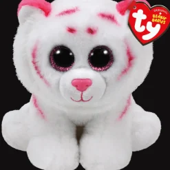 Ty Classic Plush - Tabor - Pink and White Tiger - Small 8"