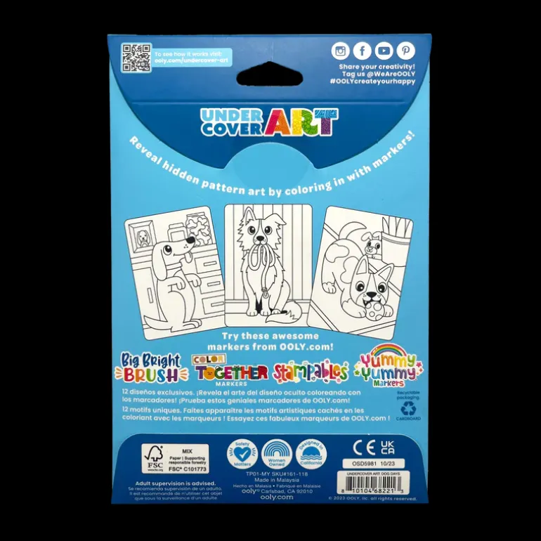 Undercover Art Hidden Pattern Coloring Activity Art Cards - Dog Days