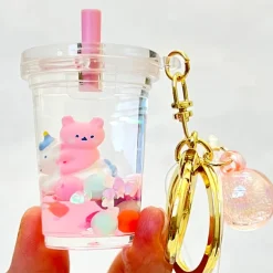 Unicorn Bear Boba Key Charm