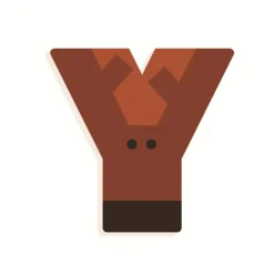 Wood Letters Graphic Animal - Y